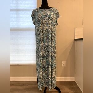 J Jill Knit Button Back Maxi Dress Size Large Petite NWOT